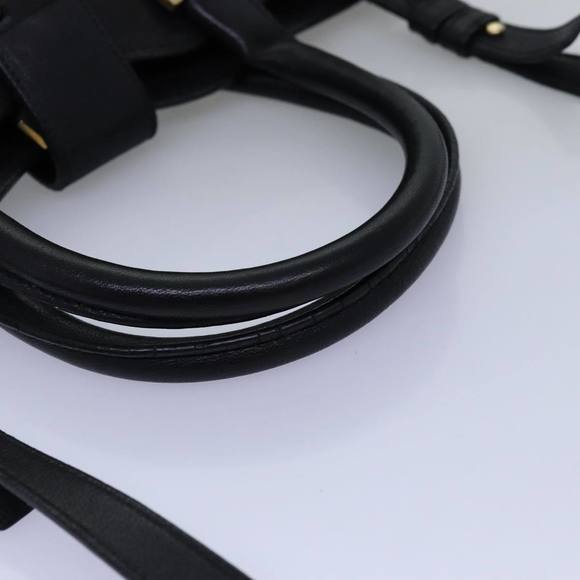 SAINT LAURENT Cavass Chic Mini Hand Bag Leather 2way Black 311222 Auth yk12857 - Picture 7 of 16